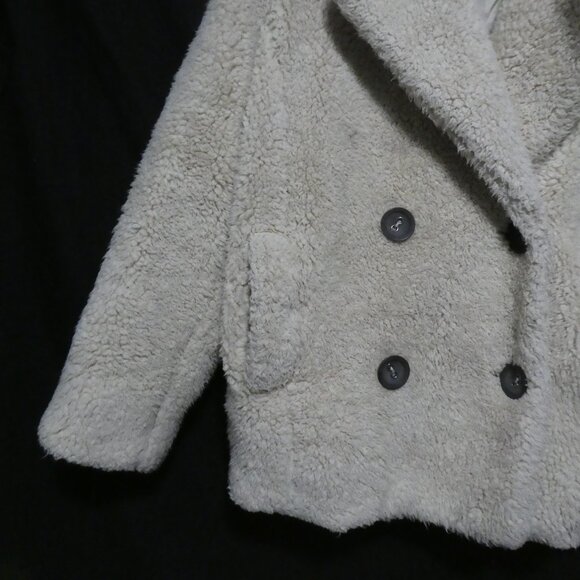 FREE PEOPLE | xs - extra small | Teddy - Furry Plush Double Breasted Pea Coat - Picture 6 of 16